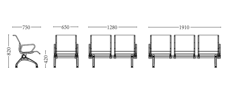 鋁合金機場(chǎng)椅/等候椅-SJ900(圖2) undefined